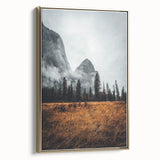 Misty Mountain Solitude - Rustic Nature Scene Art