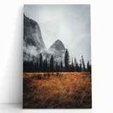 Misty Mountain Solitude - Rustic Nature Scene Art