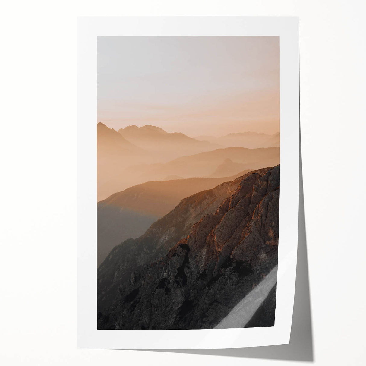 Sunset Mountain Majesty - Rustic Landscape Art