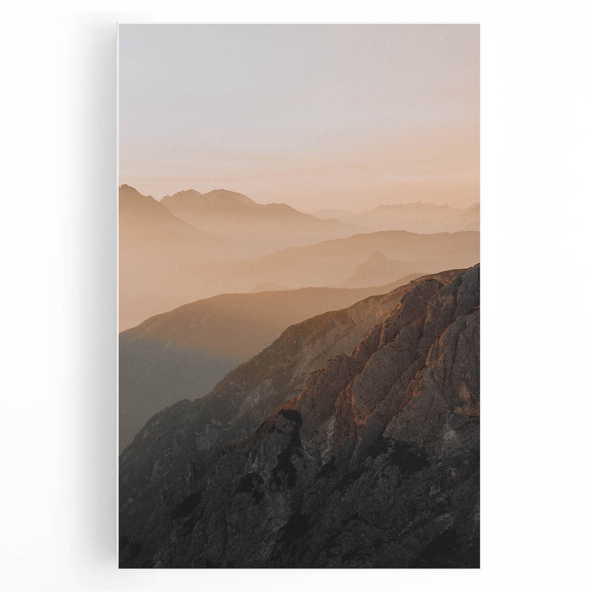 Sunset Mountain Majesty - Rustic Landscape Art