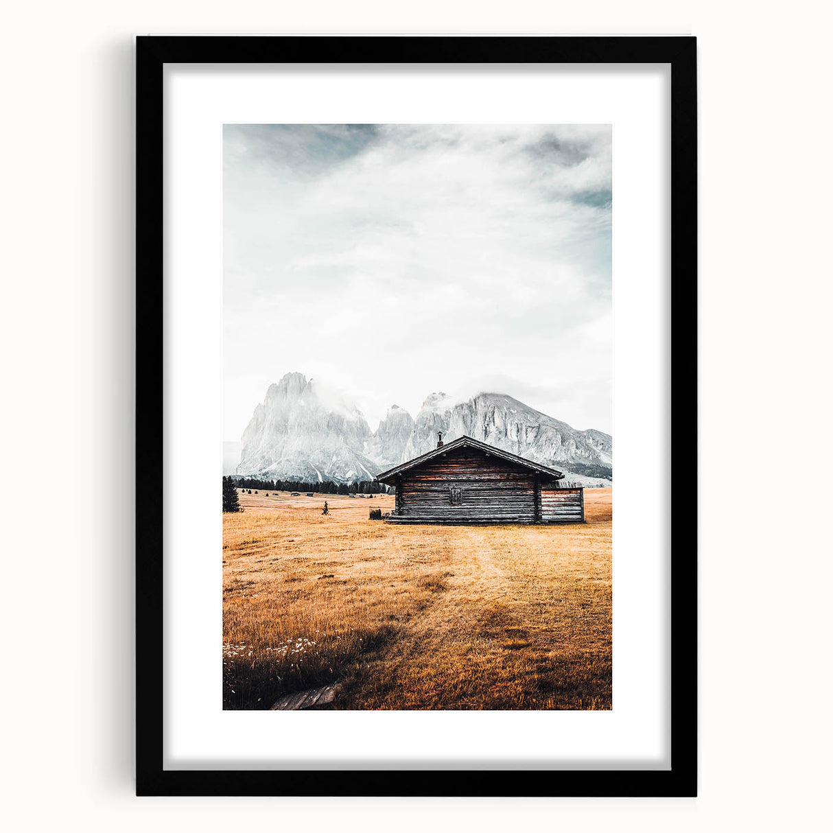 Alpine Retreat - Rustic Cabin Landscape Art