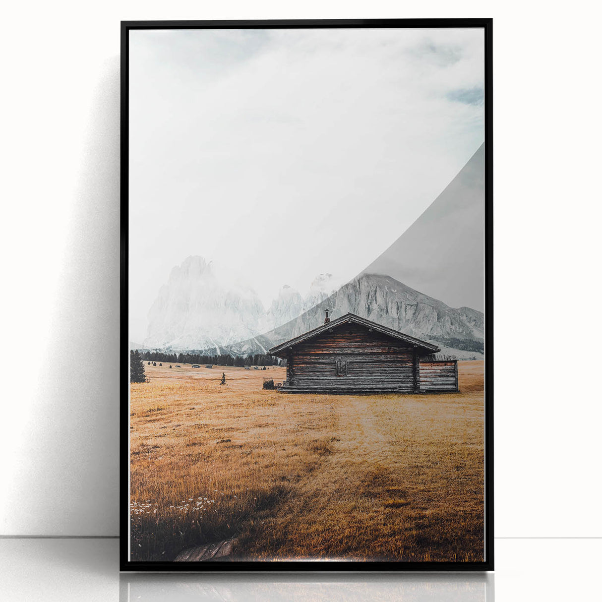 Alpine Retreat - Rustic Cabin Landscape Art