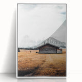 Alpine Retreat - Rustic Cabin Landscape Art