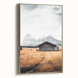 Alpine Retreat - Rustic Cabin Landscape Art