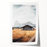 Alpine Retreat - Rustic Cabin Landscape Art