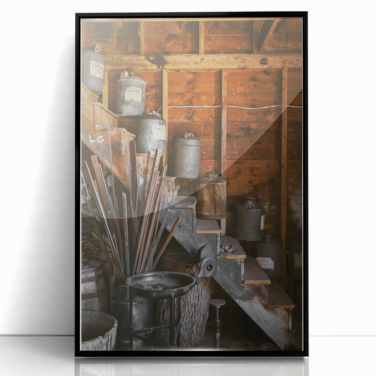 Antique Lamp Oil & Tools Wall Art – Rustic Wooden Farmhouse Decor