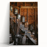 Antique Lamp Oil & Tools Wall Art – Rustic Wooden Farmhouse Decor