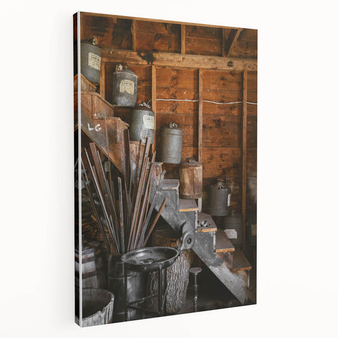 Antique Lamp Oil & Tools Wall Art – Rustic Wooden Farmhouse Decor