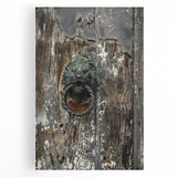 Weathered Lion Door Knocker Wall Art – Rustic Elegance Decor