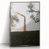 Industrial Smokestack Wall Art – Rustic Environmental Decor