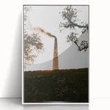Industrial Smokestack Wall Art – Rustic Environmental Decor