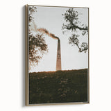 Industrial Smokestack Wall Art – Rustic Environmental Decor