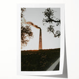 Industrial Smokestack Wall Art – Rustic Environmental Decor