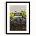 Vintage Car Vineyard Art - Rustic Farmhouse Wall Deco