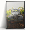 Vintage Car Vineyard Art - Rustic Farmhouse Wall Deco