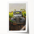 Vintage Car Vineyard Art - Rustic Farmhouse Wall Deco