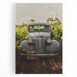 Vintage Car Vineyard Art - Rustic Farmhouse Wall Deco