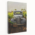 Vintage Car Vineyard Art - Rustic Farmhouse Wall Deco