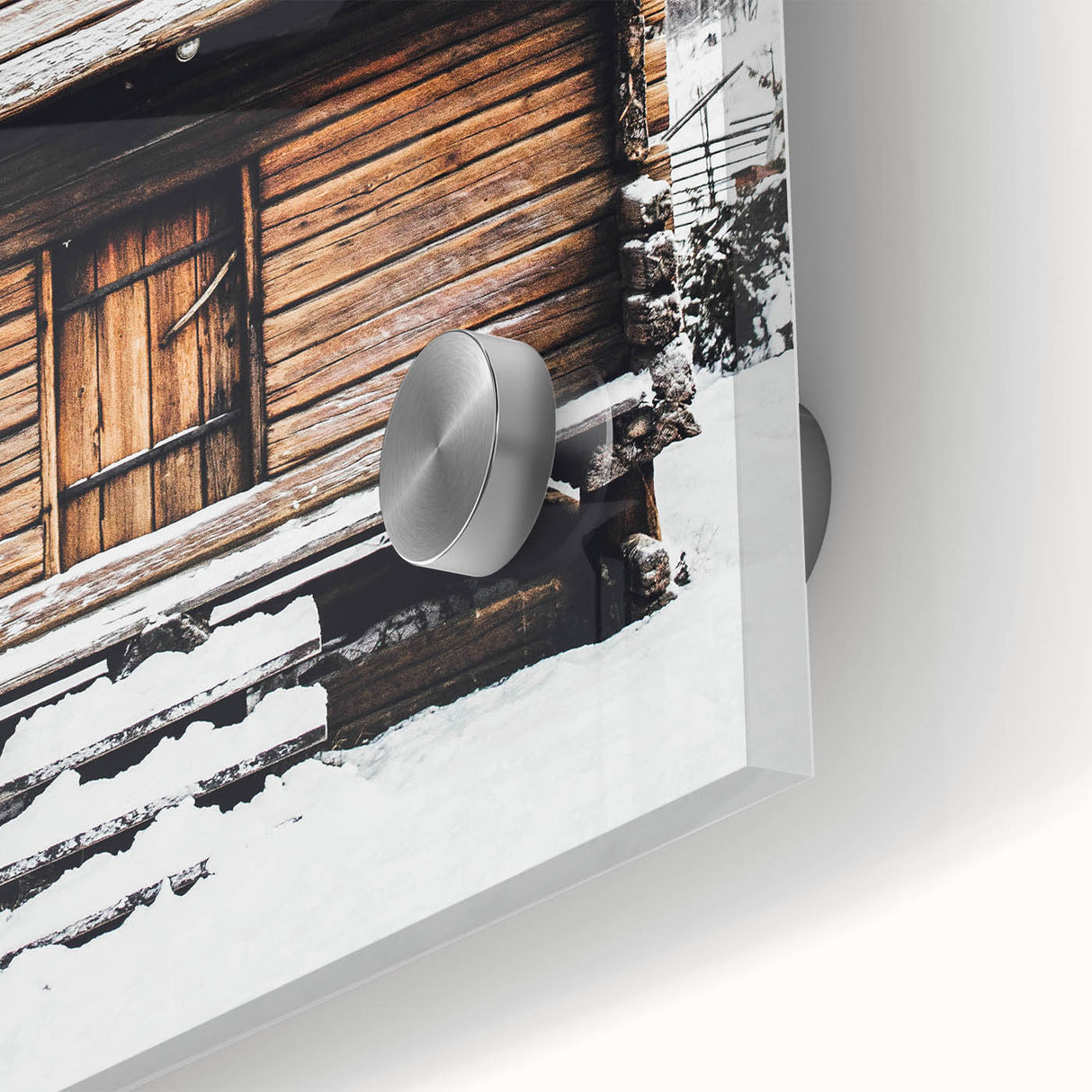 Winter Cabin Solace - Rustic Snowscape Art