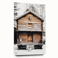 Winter Cabin Solace - Rustic Snowscape Art