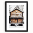 Winter Cabin Solace - Rustic Snowscape Art
