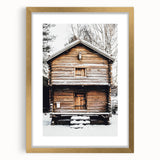 Winter Cabin Solace - Rustic Snowscape Art