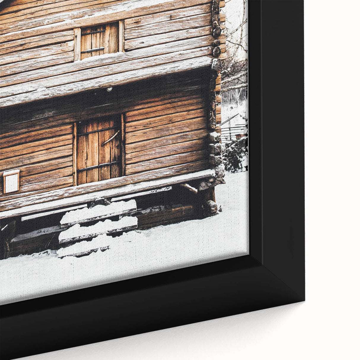 Winter Cabin Solace - Rustic Snowscape Art