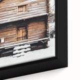 Winter Cabin Solace - Rustic Snowscape Art