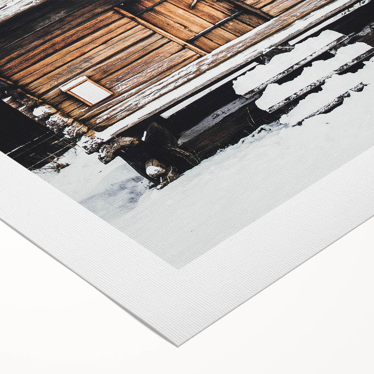 Winter Cabin Solace - Rustic Snowscape Art