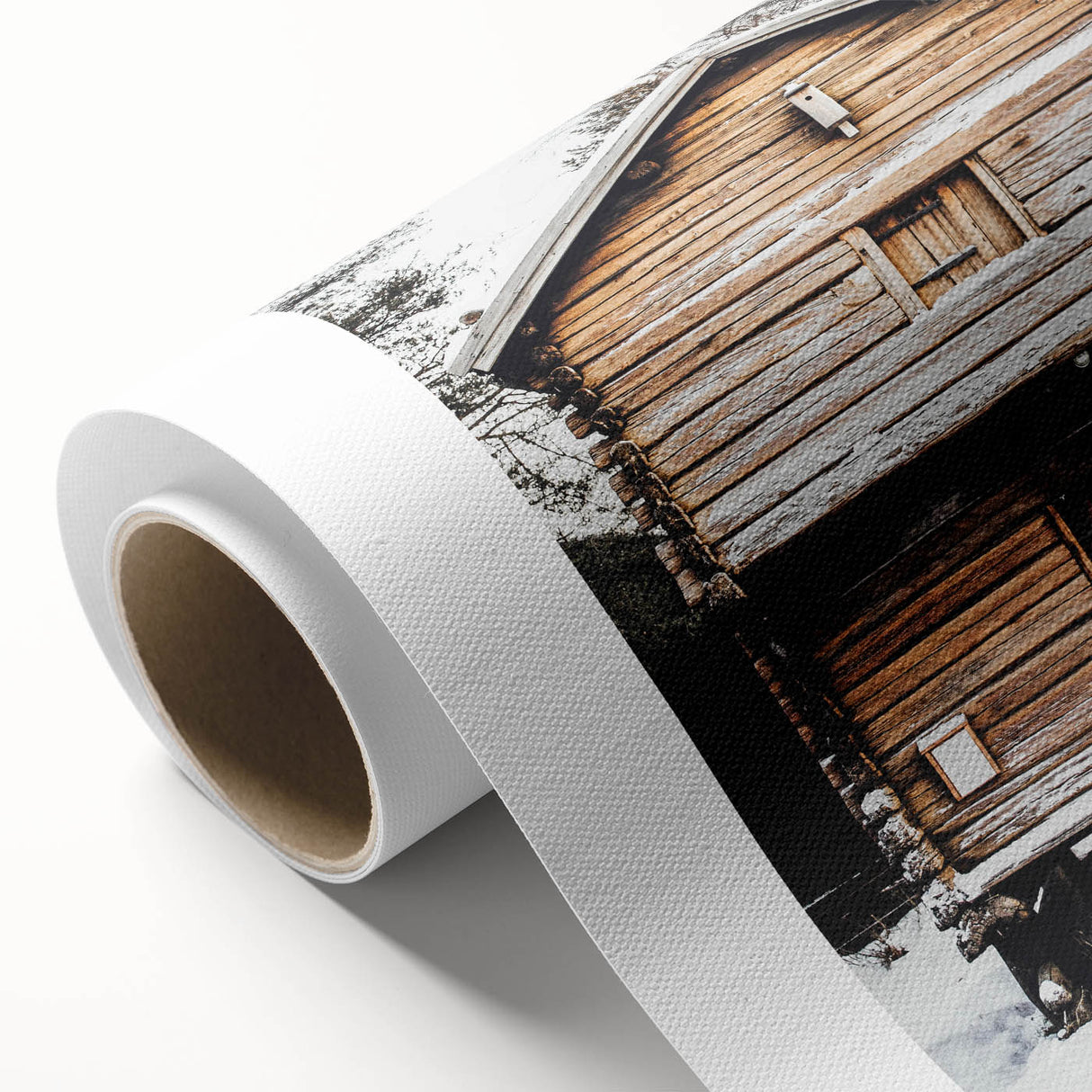 Winter Cabin Solace - Rustic Snowscape Art