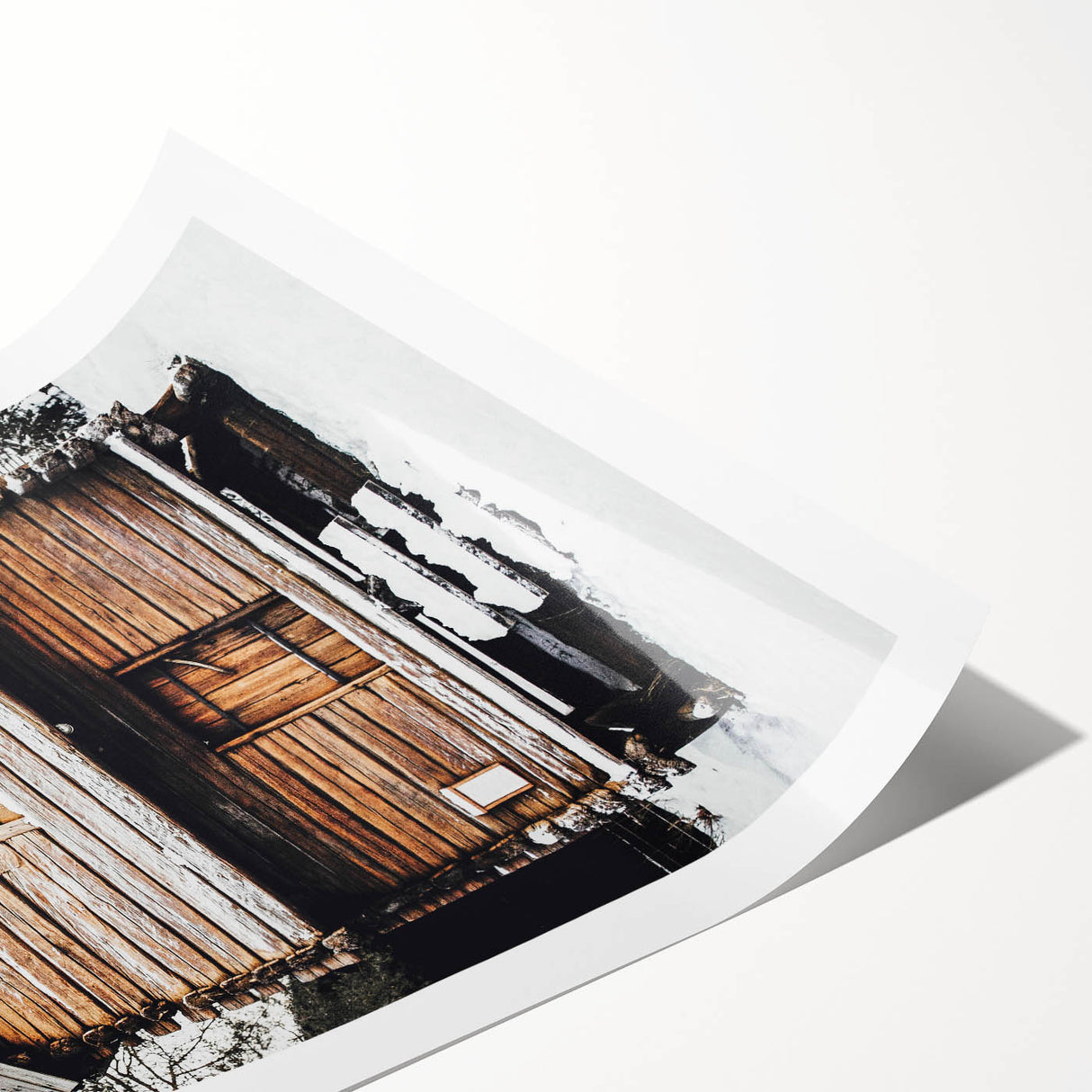 Winter Cabin Solace - Rustic Snowscape Art