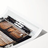 Winter Cabin Solace - Rustic Snowscape Art