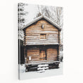 Winter Cabin Solace - Rustic Snowscape Art