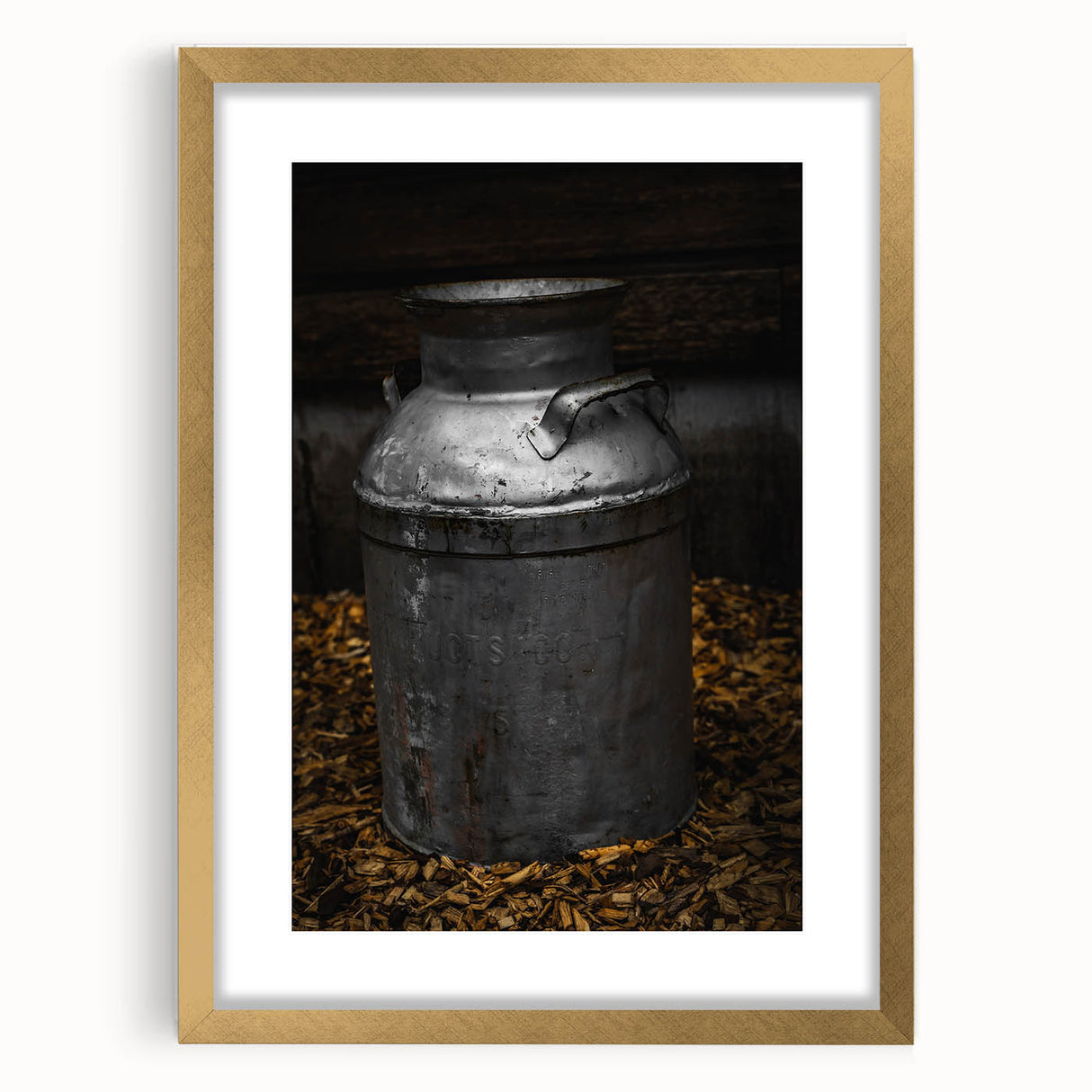 Antique Metal Milk Jug - Rustic Farmhouse Wall Art