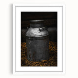 Antique Metal Milk Jug - Rustic Farmhouse Wall Art