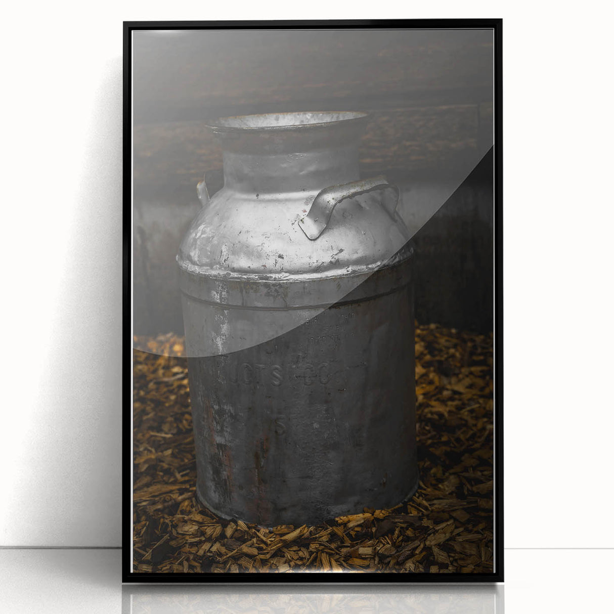 Antique Metal Milk Jug - Rustic Farmhouse Wall Art