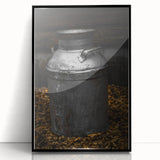 Antique Metal Milk Jug - Rustic Farmhouse Wall Art