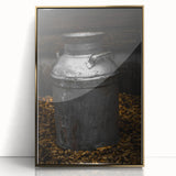 Antique Metal Milk Jug - Rustic Farmhouse Wall Art