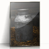 Antique Metal Milk Jug - Rustic Farmhouse Wall Art