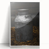 Antique Metal Milk Jug - Rustic Farmhouse Wall Art