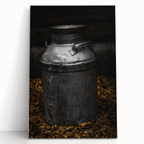 Antique Metal Milk Jug - Rustic Farmhouse Wall Art