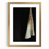 Traditional Broom Pair - Rustic Household Wall Art