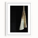 Traditional Broom Pair - Rustic Household Wall Art