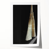 Traditional Broom Pair - Rustic Household Wall Art