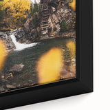 Old Mill by the Waterfall - Rustic Autumn Landscape Art