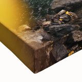 Old Mill by the Waterfall - Rustic Autumn Landscape Art