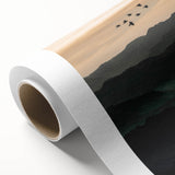 Twilight Flight Over Hills - Rustic Landscape Art