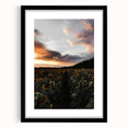 Sunset Sunflower Field - Rustic Floral Landscape Art
