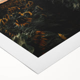 Sunset Sunflower Field - Rustic Floral Landscape Art