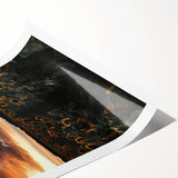 Sunset Sunflower Field - Rustic Floral Landscape Art